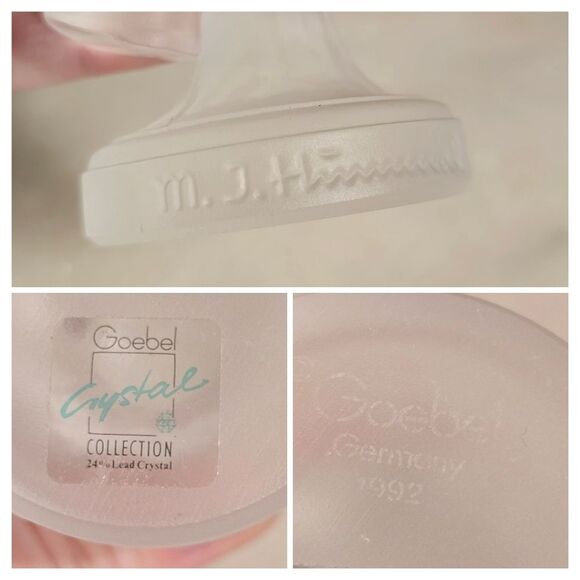 Goebel Hummel 1992 Frosted crystal glass boy on the apple tree figurine Germany - Picture 7 of 8